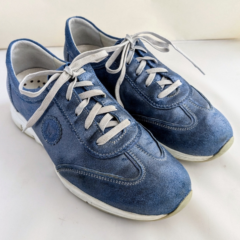 Mephisto Yael Blue Metallic Sneakers